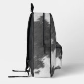 Grauer und weißer realistischer Cowdprint Nr. 2 Bedruckter Rucksack (Links)