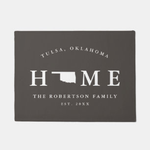 Grauer und weißer Staat Oklahoma Map Mat, Doormat Fußmatte