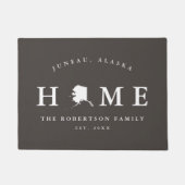 Grauer und weißer Staat von Alaska Map Mat, Fußmatte (Vorderseite)