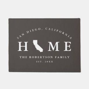 Grauer und weißer Staat von California Map Mat, Fußmatte