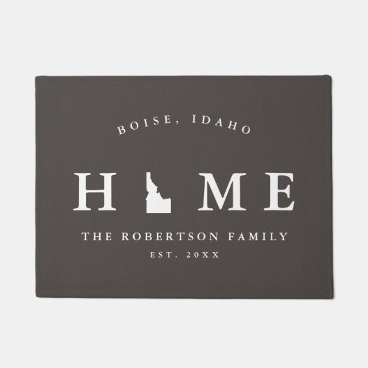 Grauer und weißer Staat von Idaho Mat, Doormat Fußmatte (Vorderseite)