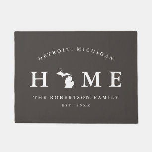 Grauer und weißer Staat von Michigan Map Mat, Door Fußmatte