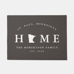 Grauer und weißer Staat von Minnesota Map Mat, Fußmatte