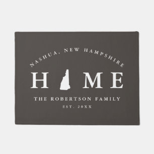 Grauer und weißer Staat von New Hampshire Map Mat, Fußmatte