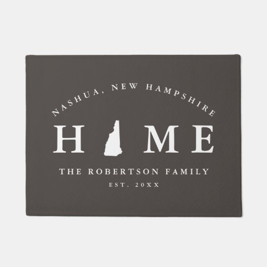 Grauer und weißer Staat von New Hampshire Map Mat, Fußmatte (Vorderseite)