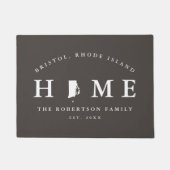 Grauer und weißer Staat von Rhode Island Map Mat, Fußmatte (Vorderseite)