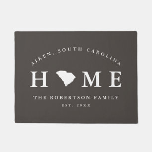 Grauer und weißer Staat von South Carolina Map Mat Fußmatte