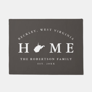 Grauer und weißer Staat von West Virginia Map Mat, Fußmatte