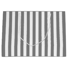 Grauer und weißer Streifen Große Geschenktüte