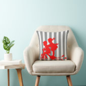 Grauer und weißer Streifen mit Kinderfahrrad Kissen (Stuhl )