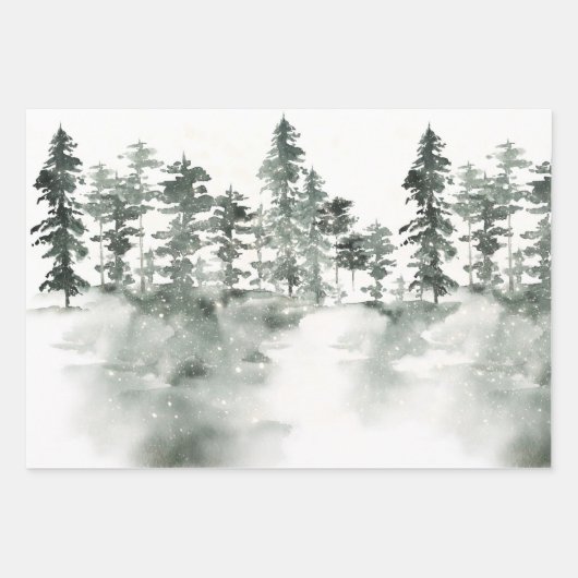 Grauer und weißer Winter Geschenkpapier Set (Vorderseite)