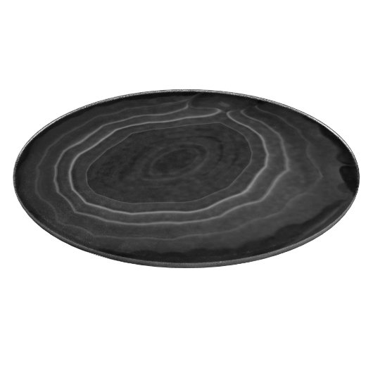 Grauer ungewöhnlicher moderner runder Ausschnitt Schneidebrett (Ecke)