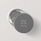 Grauer Vater des Bräutigam-Knopfes Button (Vorne & Hinten)