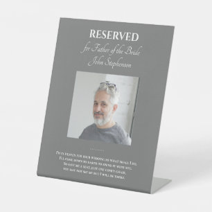 Grauer Vater von Bride Foto Gedicht Gedenkhochzeit Sockelschild
