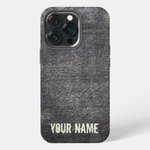 Grauer Velours Anthrazit-Teppich Vintage-Teppich iPhone 13 Pro Hülle