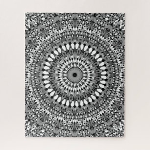 Grauer verzierter KiesMandala Puzzle