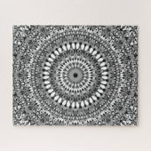 Grauer verzierter KiesMandala Puzzle (Horizontal)