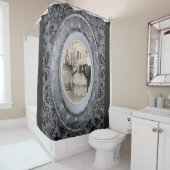 Grauer viktorianischer Duschvorhang (Beispiel)