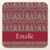 Grauer Viktorianischer Ziermaron Rechteckiger Pappuntersetzer (Vorderseite)