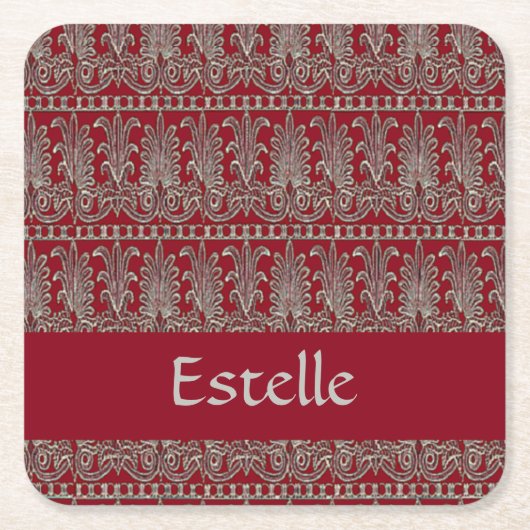 Grauer Viktorianischer Ziermaron Rechteckiger Pappuntersetzer (Vorderseite)