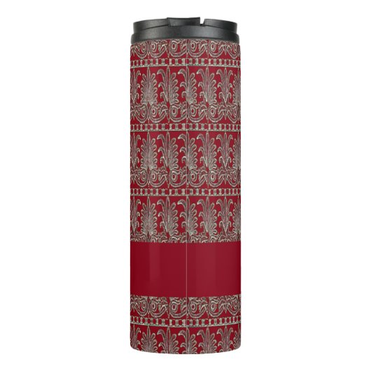 Grauer Viktorianischer Ziermaron Thermosbecher (Rückseite)