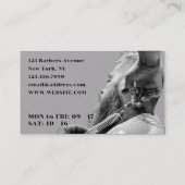 Grauer Vintager Retro-Friseur Visitenkarte (Rückseite)