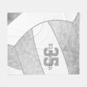 Grauer Volleyball-individuelle Name Fleecedecke (Vorderseite (Horizontal))