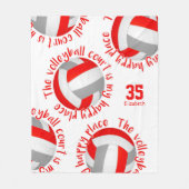 Grauer Volleyballplatz, Happy Place Typografie Fleecedecke (Vorderseite)