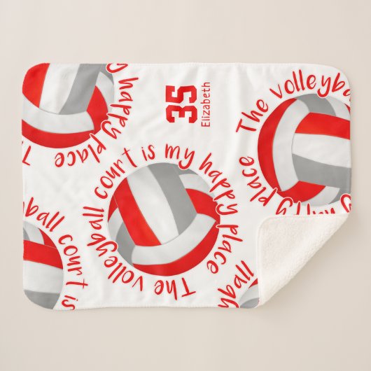 Grauer Volleyballplatz, Happy Place Typografie Sherpadecke (Vorderseite (Horizontal))