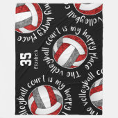 Grauer Volleyballplatz mein Happy Place Mantra Fleecedecke (Vorderseite)