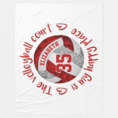 Grauer Volleyballplatz personalisiert Fleecedecke (Vorderseite)