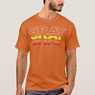 Grauer Vorname Lustig Vintage Sonnenuntergang Grau T-Shirt