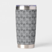 Grauer Wasserfarb-Geometrischer Mustername mit ind Thermobecher (Vorderseite)