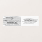 Grauer Wasserfarbenpinsel, Makeup Artist Loyalty Visitenkarten (Außenseite Aufgefaltet)