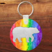 Grauer Weißer Eisbär Schlüsselanhänger (Vorderseite)