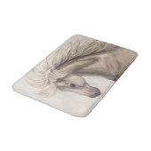 Grauer weißer Elfenbein Wild Mane Badematte (Schrägansicht)