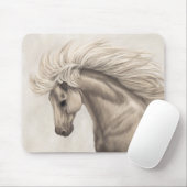 Grauer weißer Elfenbein Wild Mane Mousepad (Mit Mouse)