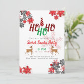 Grauer weißer Glitzer Glitzern Frohe Weihnachten C Einladung (Stehend Vorderseite)