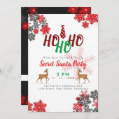 Grauer weißer Glitzer Glitzern Frohe Weihnachten C Einladung (Vorne/Hinten)