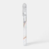 Grauer weißer Glitzer-Marmor individuell anpassbar iPhone Hülle (Linke Seite)