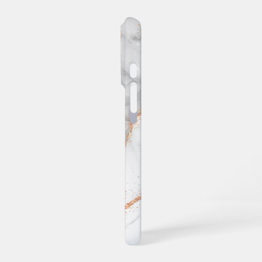 Grauer weißer Glitzer-Marmor individuell anpassbar iPhone Hülle (Linke Seite)