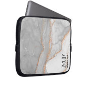 Grauer weißer Glitzer-Marmor individuell anpassbar Laptopschutzhülle (Vorne Rechts)
