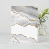 Grauer weißer Marmor Agate Raffinierter Goldener G Dankeskarte (Stehend Vorderseite)