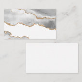 Grauer weißer Marmor Agate Raffinierter Goldener G Visitenkarte (Vorne/Hinten)