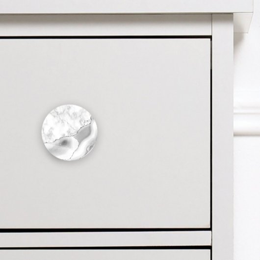 Grauer weißer Marmor Agate Silver Glitzer Keramikknauf