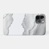 Grauer weißer Marmor Agate Simple Silver Glitzer Case-Mate iPhone Hülle (Rückseite (Horizontal))