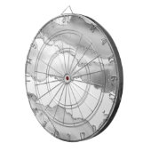 Grauer weißer Marmor Agate Simple Silver Glitzer Dartscheibe (Vorderseite rechts)