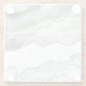 Grauer weißer Marmor Agate Simple Silver Glitzer Glasuntersetzer (Rückseite)