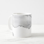 Grauer weißer Marmor Agate Simple Silver Glitzer Kaffeetasse (Vorderseite Links)