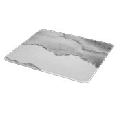 Grauer weißer Marmor Agate Simple Silver Glitzer Schneidebrett (Ecke)